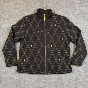 Vtg Koret K-Wear Petites Jacket Womens M‎ Black Gold